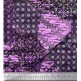 thumbnail image 2 of Soimoi Rayon Crepe Fabric Damask Patchwork Fabric Prints By Yard 46 Inch Wide, 2 of 3
