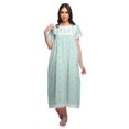 thumbnail image 1 of Moomaya Chemise de Nuit à Col Marin en Coton Imprimé pour Femmes, Boutonnée, 1 of 5