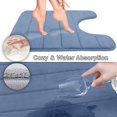 thumbnail image 3 of ORUYROP Memory Foam Toilet Bath Mat U-Shaped, 24 X 20 Inches,Soft and Comfortable, Super Water Absorption, Non-Slip, Machine Wash and Easier to Dry for Bathroom Commode Contour Rug, Denim Blue, 3 of 7