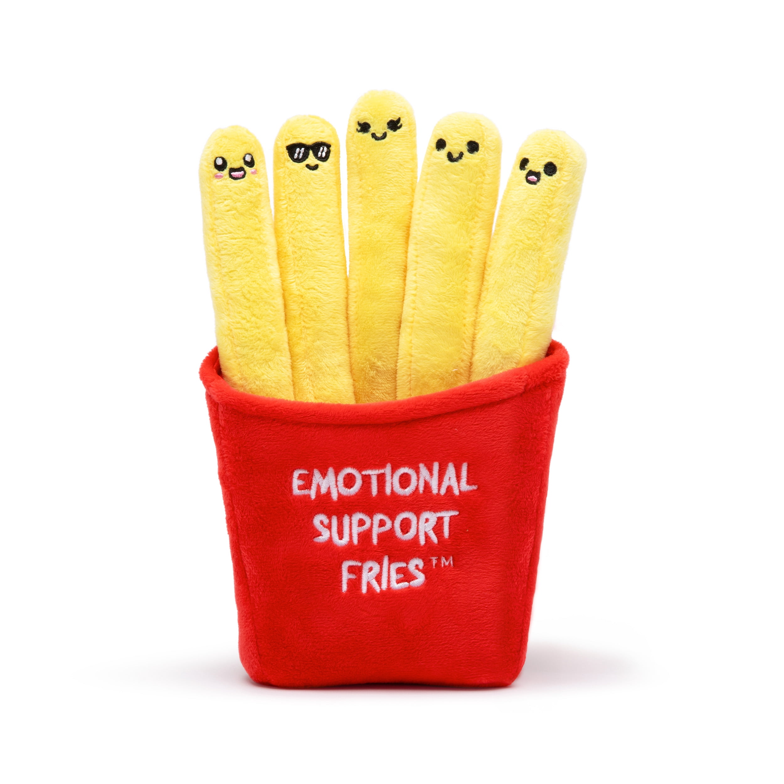 Emotional Support Fries Plush Toys by Emotional Support Pals, 5 Food Plushies with Carrying Basket