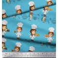 thumbnail image 2 of Soimoi Crepe Silk Fabric Cook Girl Print Fabric by Yard 42 Inch Wide, 2 of 3