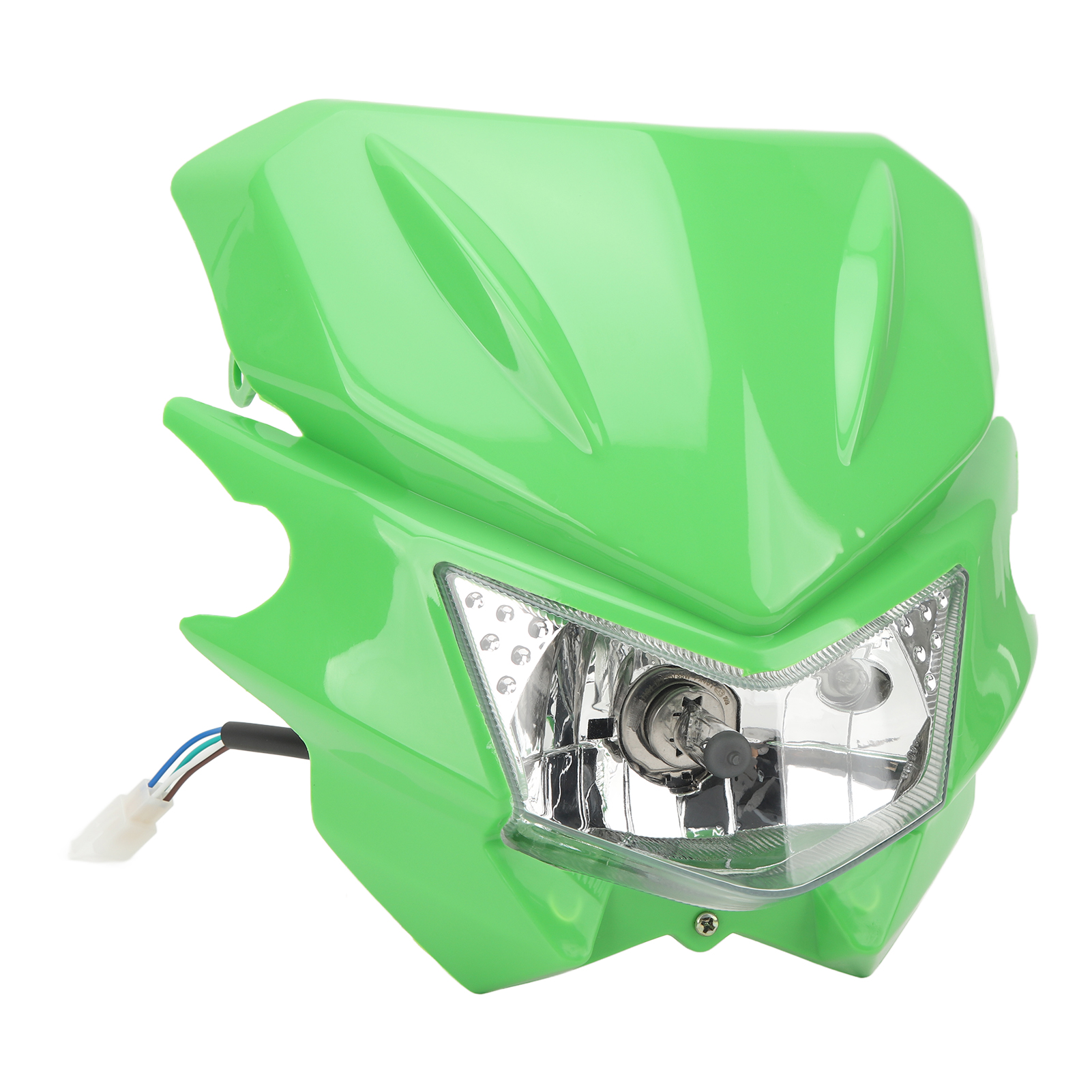 Motorbike DRL Headlight, Adjustable DC12V Motorcycle Front Headlight Simple Installation Reliable Safe Driving LED  For Dirt Bike MX Motocross Enduro Motorcycle Black,White,Green