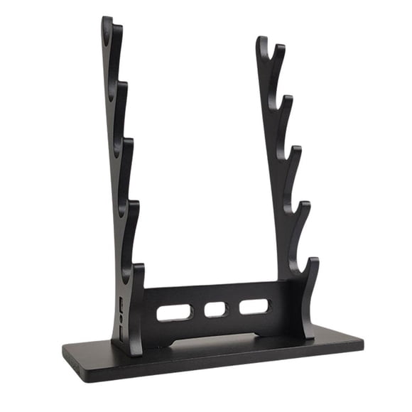 Wooden Flute Stand Display Rack - Multi-Tier Desktop Holder for Soprano, Recorder, Bamboo Flute, Irish Whistles, Woodwind Instruments, Walnut Organizer for Collecting, Storing, and Displaying