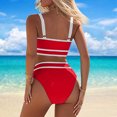 thumbnail image 5 of FAIWAD Womens 2 Piece Swimsuits Sports Color Block Bikini Sets Removable Bra Pad Full Coverage Bathing Suits for Girls, 5 of 5