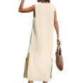 thumbnail image 2 of Kmbangi Robes d'Été Sans Manches pour Femmes Robe Longue Fendue avec Poches pour Plage Club Mode Urbaine, 2 of 9