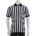 thumbnail image 2 of AMERTEER Court Uniform Striped Shape Short Sleeve V-neck Sweat Absorption Anti-Deformed Referee Wearing Polyester Fiber Sporting Goods Collared Referee Shirt for Sports style A size M, 2 of 13