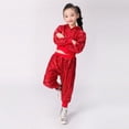 thumbnail image 4 of Sunnyoo Girls Shiny Sequins Outfits Long Sleeve Tops Pants Performance Party Dance S 2 Piece Clothes Set, 4 of 8