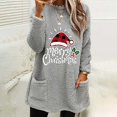 thumbnail image 1 of Qertyioot Hauts Grande Taille pour Femmes, Blouse à Manches Longues Chaude de Noël pour Femmes à Col Rond et d'Hiver, Ample, Imprimée, avec Poche, 1 of 4