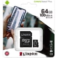 thumbnail image 1 of Kingston Carte micro SDHC Canvas Select Plus 100R A1 C10 + ADP ((SDCS2/64GBCR), 1 of 5