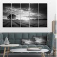 thumbnail image 1 of Vibrant Black White Lavender Field - Extra Large Landscape Canvas Art, 1 of 3