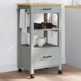 thumbnail image 4 of vidaXL Kitchen Trolley Rolling Cart on Wheels Living Room Solid Wood Pine, 4 of 6