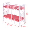 thumbnail image 4 of Mini Metal Crafted Bunk Bed Furniture Model with Plaid Mattress, 4 of 8