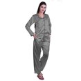thumbnail image 2 of Moomaya Pj Lounge Set Women Long Sleeve Notch Collar Shirt Pajama Set Sleepwear, 2 of 6