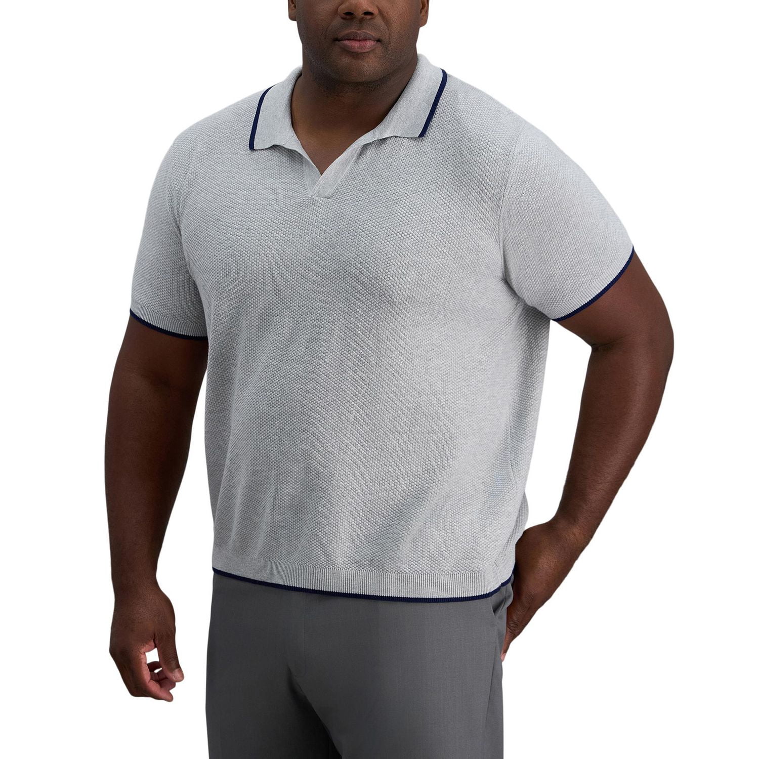 Chandail polo uni à col ouvert manches courtes pour hommes Haggar® de grandes tailles