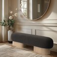 thumbnail image 2 of Meridian Furniture Robertson Brown Boucle Fabric Bench, 2 of 17