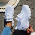 thumbnail image 3 of Womens Chunky Walking Shoes Comfortable Arch Support Orthopedic Woven Non Slip Jogging Work Fashion Sneakers, 3 of 7