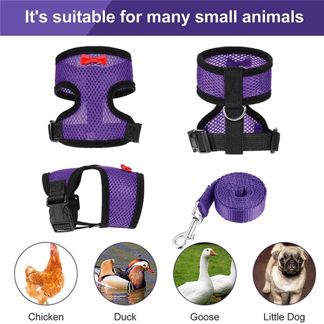 Adjustable Chicken Harness With Leash Breathable Hen Pet Vest With 3.6 Feet Matching Belt Outdoor Training Traction Rope For Pets Hen Duck Goose