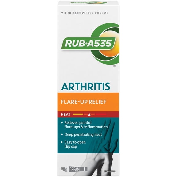 Crème Rub A535 pour les poussées d'arthrite, soulagement rapide de la douleur, bouchon facile à ouvrir, inoxydable et sans graisse - 90g