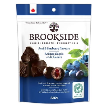 Chocolat noir BROOKSIDE, arômes d’açaïs et de bleuets, Aliments prepares au Québec, 235 g