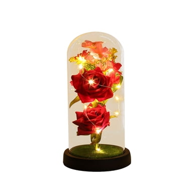 Valentine's Day Rose Gift For Women , Rose Luminous Flower Glass Cover, Gift For Women, Mom, Valentine's Day, Anniversary, Birthday