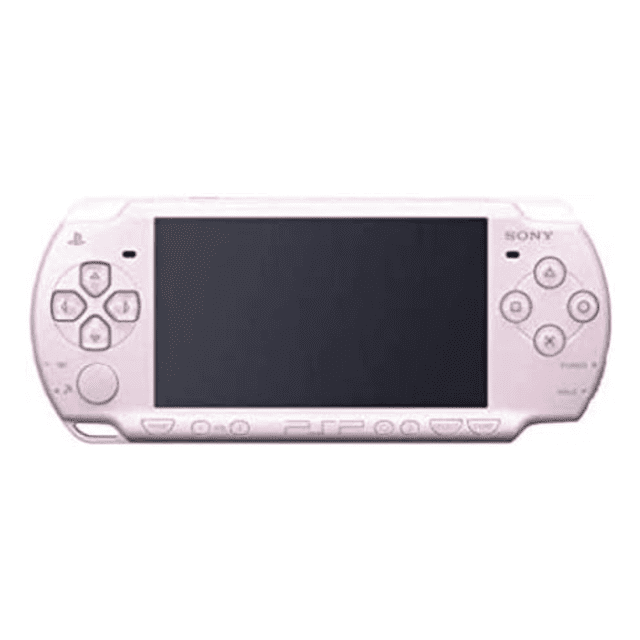Sony PSP 2000 handheld video game console in pink, refurbished. This slim and lightweight model features a vibrant LCD screen, built-in microphone, and video-out capability. Designed for portable gaming, it supports UMD games, movies, music, photos, and internet browsing via Wi-Fi. Professionally refurbished with minor cosmetic wear, it includes a RetroFam charging cable for reliable power. Ideal for playing PSP classics like God of War and Final Fantasy on the go.