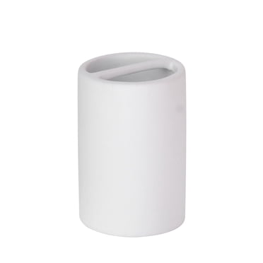 Mainstays Soft Touch Toothbrush Holder, Rubber coated ceramic, 1 toothbrush holder holds toothbrushes and toothpaste