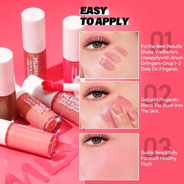 Dvkptbk Highlight blush Liquid Blush for and Cheeks Fine Shim Highlight Contours Moisturizing Color Developing Rouge Blush 4.5ml