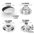 thumbnail image 3 of jesticaly 100 Pcs Fermoir à Pression en Acier Inoxydable Bouton Bouton-Poussoir Accessoires Type 2 1 Ensemble, 3 of 6