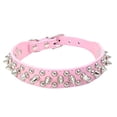 thumbnail image 1 of Leather Bullet-Style Dog Collar with Metal Buckle, Adjustable Punk Collar for Small Medium Large Dogs, Soft Breathable Protection, 1 Collar, 1 of 2