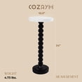 thumbnail image 3 of COZAYH Petite Table d'Appoint Ronde sur Piédestal, Mobilier de Salon, Noir et Blanc, 3 of 7