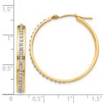 thumbnail image 2 of 14K Yellow Gold Diamond Fascination Round Hinged Hoop Earrings, 2 of 2
