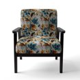 thumbnail image 4 of Designart "Paisley Gardens With A Rustic Touch In Gold And Turquoise II" Blue Floral Upholstered Accent Chair - Cottage Arm Chair For Living Room, 4 of 7
