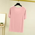 thumbnail image 4 of Weiqiqre T-Shirt à Col Rond pour Femme à Manches Courtes Ajusté T-Shirt Mince Uni Haut de Pyjama Pyjama à Manches Courtes, 4 of 7