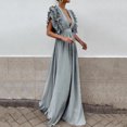 thumbnail image 2 of Ketyyh-chn99 Robes de Soirée pour Femmes Robe de Mariage Robe de Fête pour Femme Robe de Bal Décontractée Robe de Soirée Unie Élégante Robe Maxi Gris,m, 2 of 5