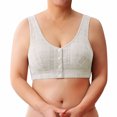 thumbnail image 1 of Timegard Wireless Bras for Women Plus Size Breathable Comfort Front Closure Button Bras with Support, 1 of 7