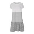 thumbnail image 4 of CHUANK Robes en Lin pour Femmes Été Grande Taille Manches Courtes Col en V Longueur Genou Robe Ample Décontractée Confortable Robe de Plage Soldes de Liquidation 2024, 4 of 7