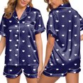 thumbnail image 2 of HNMKIU Pyjamas Womens Pajamas Set Two Piece Pj Sets Sleepwear Loungewear Button Down Pj Sets, 2 of 4