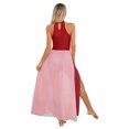 thumbnail image 2 of iiniim Robe de Danse Lyrique pour Femmes, Robe Longue Fluide à Blocs de Couleur pour Ballet Moderne Bourgogne P, 2 of 6