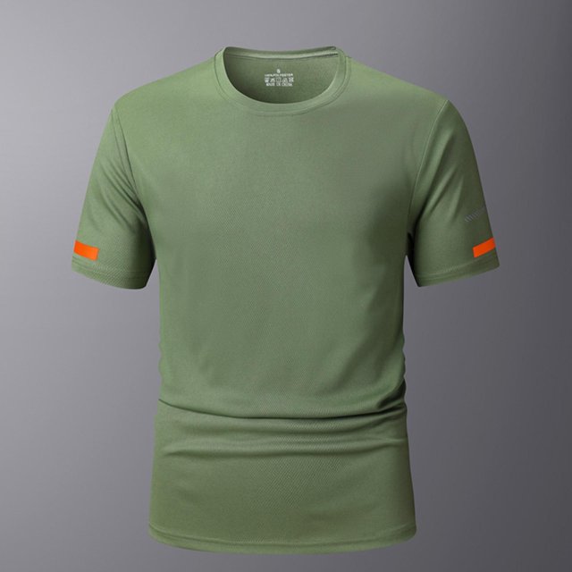 Mens Gym T-Shirts Summer Athletic Quick Drying Workout Top Compression Fit Short Sleeve Crew Neck Running Basketball Shirt