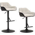 thumbnail image 1 of HOMCOM Bar Stools Set of 2, Adjustable Swivel Counter Height Barstools, 1 of 10