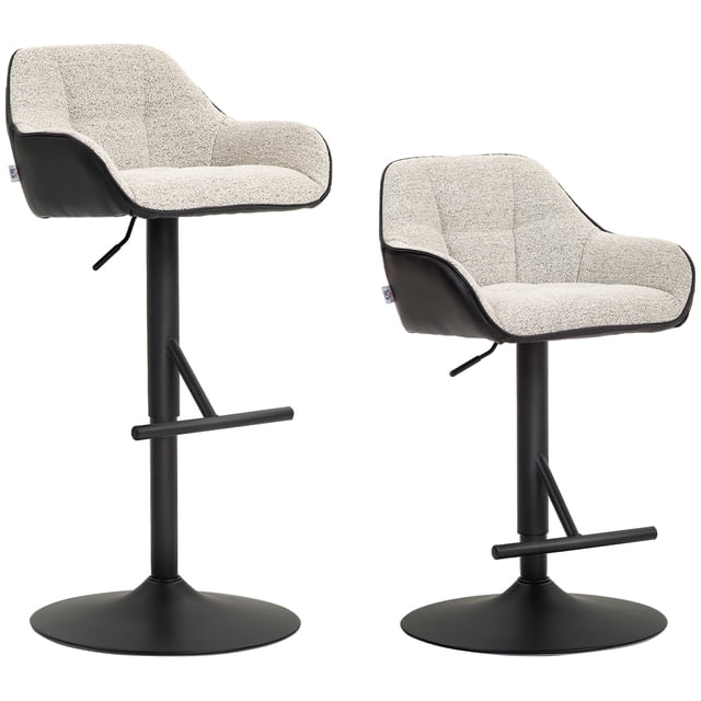 HOMCOM Bar Stools Set of 2, Adjustable Swivel Counter Height Barstools
