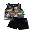 thumbnail image 1 of Boys Sets Letter Crew Neck Sleeveless Vest Tree Shorts, 1 of 6