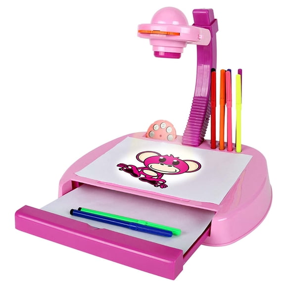 Purple Children'S Projector Ainting Projection Desk Writing Board Drawing Board Toy 5Ml