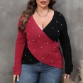 thumbnail image 5 of Cameland Oversized Sweaters for Women Plus Size Fashion Long Sleeve Loose Color Block Blouse Pullover Sweaters Jumper, 5 of 5