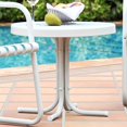 thumbnail image 2 of Crosley Furniture 19" x 22" Retro Metal Outdoor Backyard Patio Side Table, White, 2 of 5