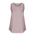 thumbnail image 4 of Dealovy Plus Size Tank Tops for Women Casual Sleeveless Scoop Neck Buttons Ruched Solid Color Loose Flowy Tees, 4 of 5