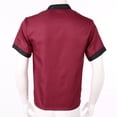 thumbnail image 4 of dPois Men Personalized Chef Coat With Hat Unisex Chef Jacket Kitchen Work Uniform Hotel Restaurant Workwear Burgundy03 L, 4 of 7