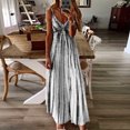 thumbnail image 1 of HKEJIAOI Robes de Cocktail Offres Liquidation Cadeau de la Saint-Valentin Femmes Teinture sur Nœuds Plage Chandail Maxi Boho Robe d'Été Dames Ample Longue Robe Nuisette Noir, 1 of 5