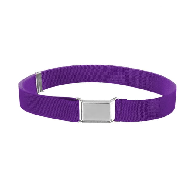 transemion 1 Ensemble Ceinture Élastique Simple pour Enfants Garçons Boucle Ajustable Taille Extensible Réutilisable Lavable Jeans Accessoires de Vêtements Violet Foncé