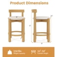 thumbnail image 3 of Costway 24" Counter Height Bar Stools Set of 4 with Backrests and Footrests for Dining Room, 3 of 9